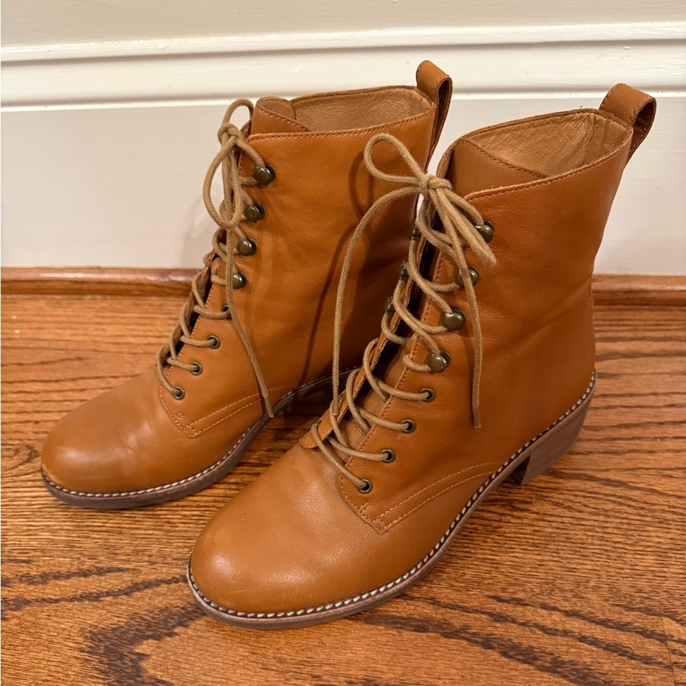 Madewell Women's Patti Lace Up Boots - Cognac - Size 7